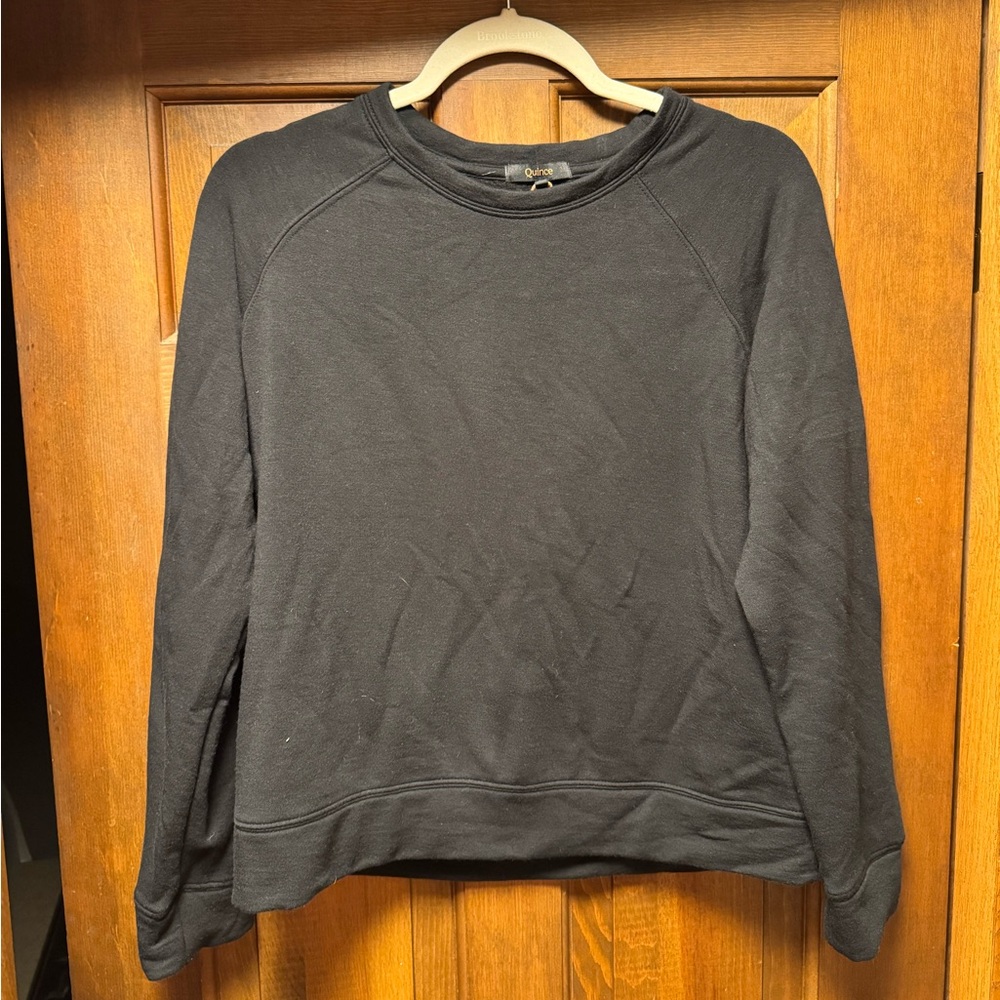Quince Women’s Black Crewneck Sweater